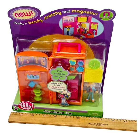 Polly Pocket Doll Set School Time Fun New Stamps Magnets New Sealed Vintage 2003 - Picture 7 of 8